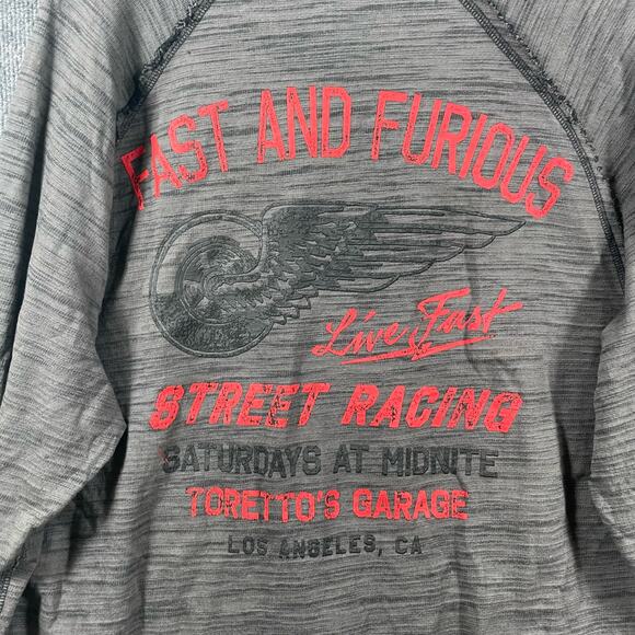 Fast And Furious Reversible Hoodie Men's 3XL Black/Gray Double Sided Racing - Picture 3 of 10